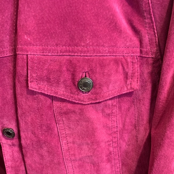 Denim&Co Fuchsia Leather Jacket - Picture 3 of 7
